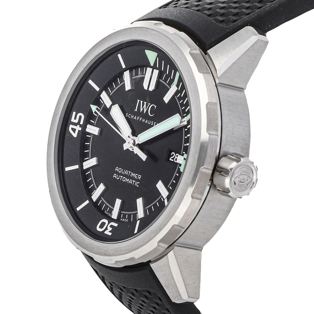 

IWC Black Stainless Steel Aquatimer Automatic IW3290-01 Men's Wristwatch