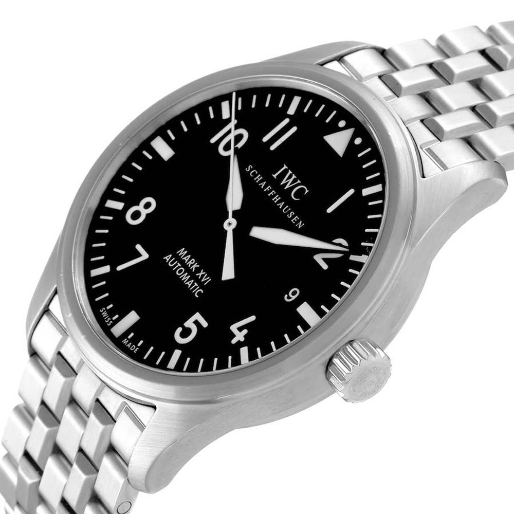 

IWC Black Stainless Steel Pilot Mark XVI IW325504 Men's Wristwatch 39 MM