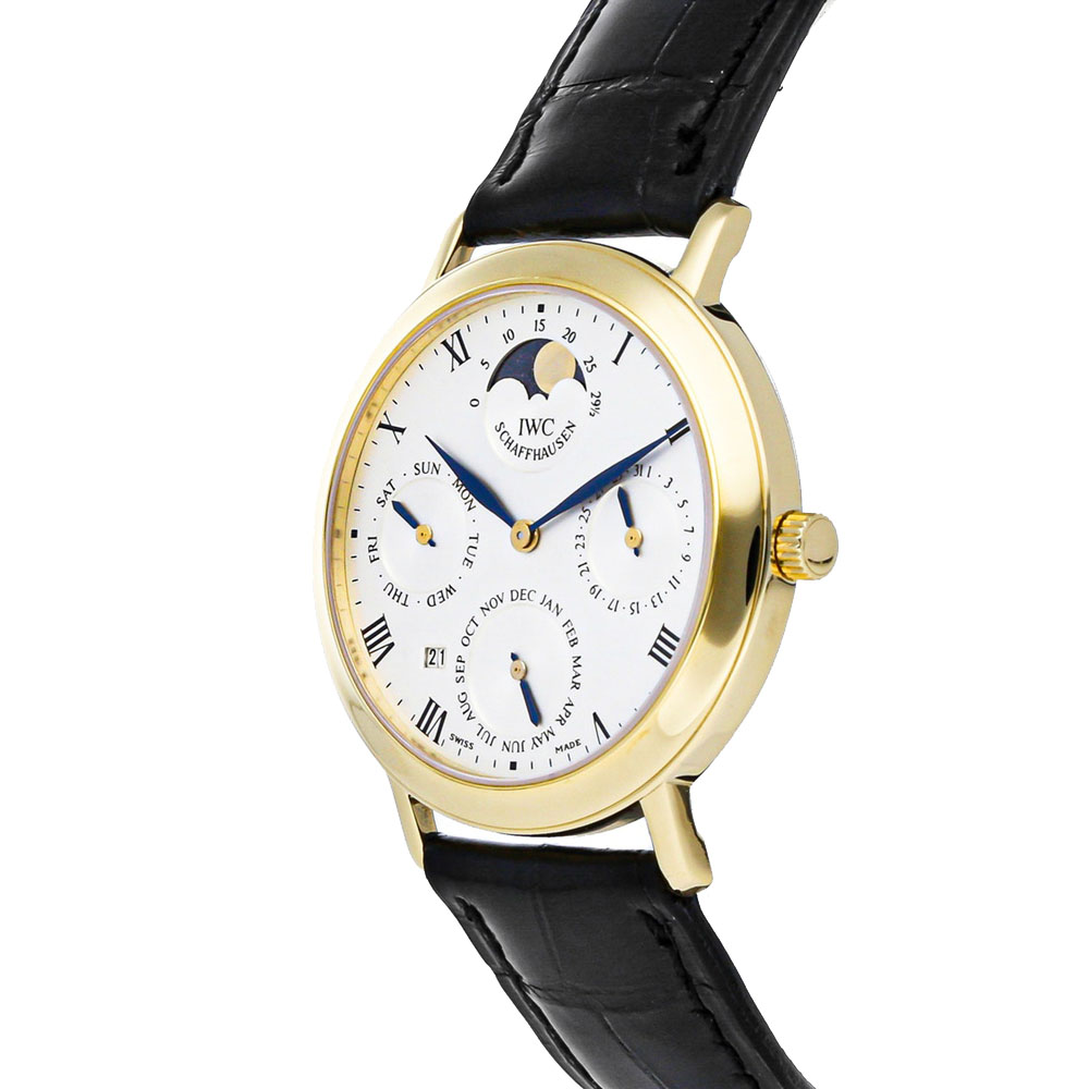 

IWC Silver 18K Yellow Gold Romana Perpetual Calendar IW2050-03 Men's Wristwatch 36 MM