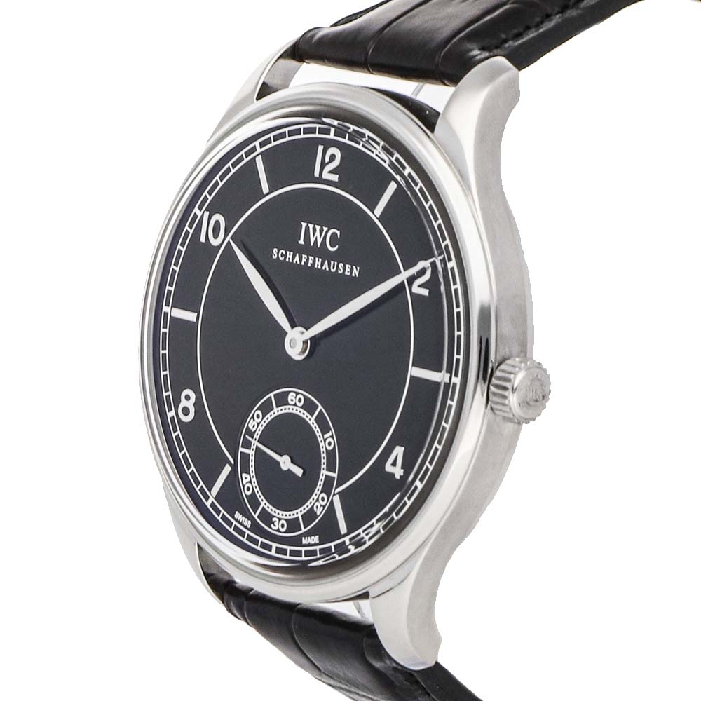 

IWC Black Stainless Steel "Vintage" Portuguese IW5445-01 Men's Wristwatch 44 MM