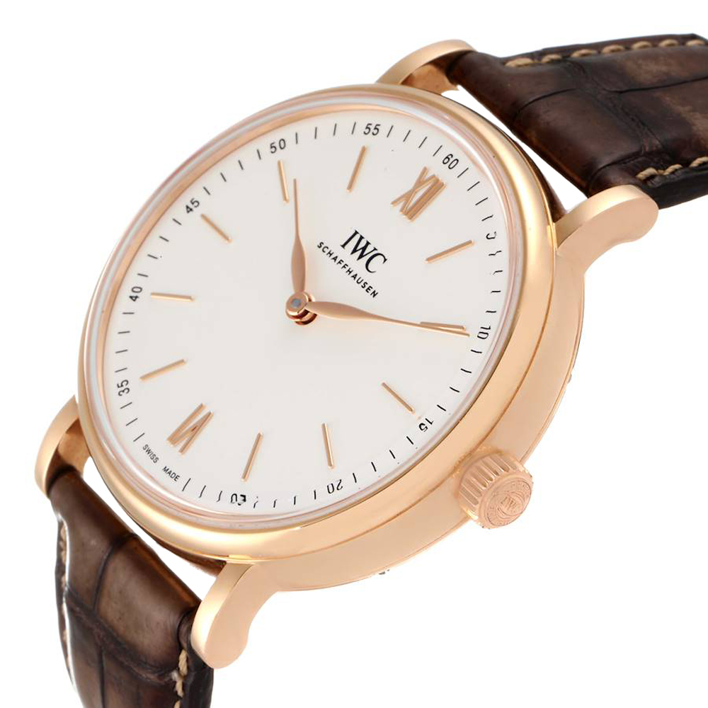 

IWC Silver 18k Rose Gold Portofino IW511101 Men's Wristwatch 43.5 MM