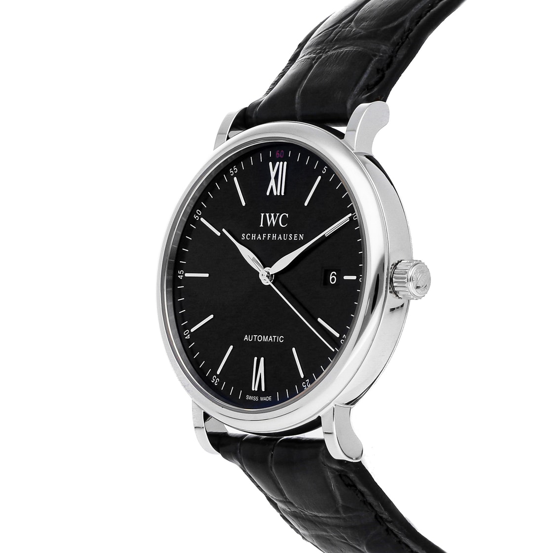

IWC Black Stainless Steel Portofino IW3565-02 Men's Wristwatch 40 MM