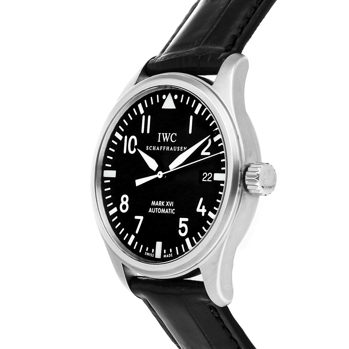 

IWC Black Stainless Steel Pilot's Mark XVI IW3255-01 Men's Wristwatch 39 MM