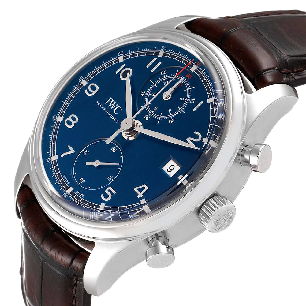 

IWC Blue Stainless Steel Portuguese Classic Edition Laureus IW390406 Men's Wristwatch 42 MM