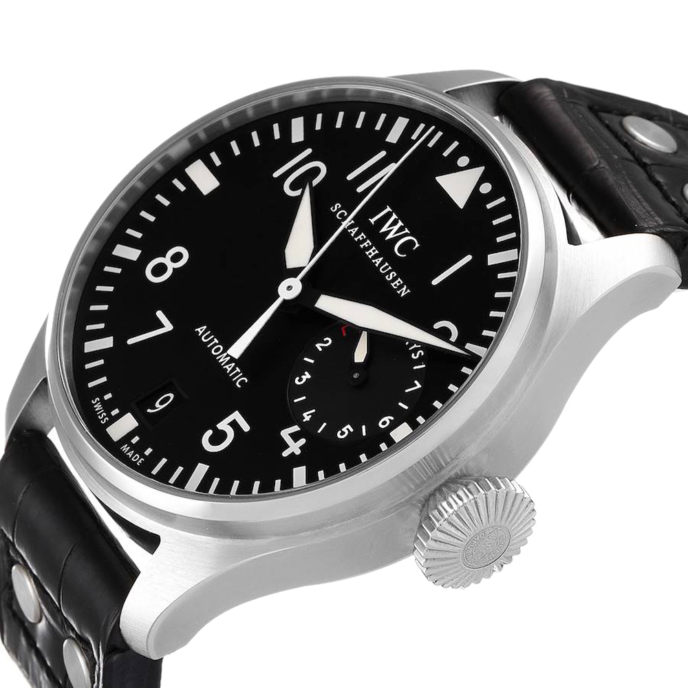 

IWC Black Stainless Steel Big Pilots IW500401 Automatic Men's Wristwatch 46 MM