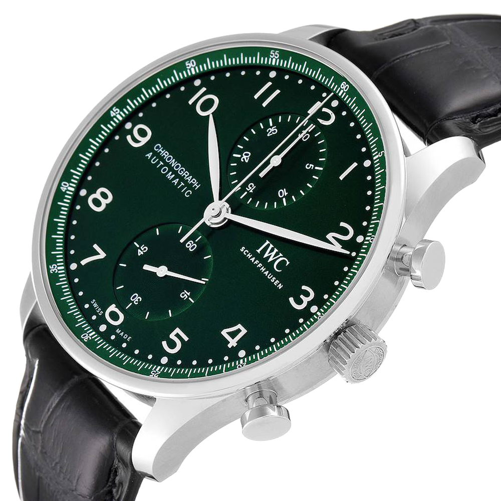 

IWC Green Stainless Steel Portugieser Chronograph IW371615 Men's Wristwatch 41 MM