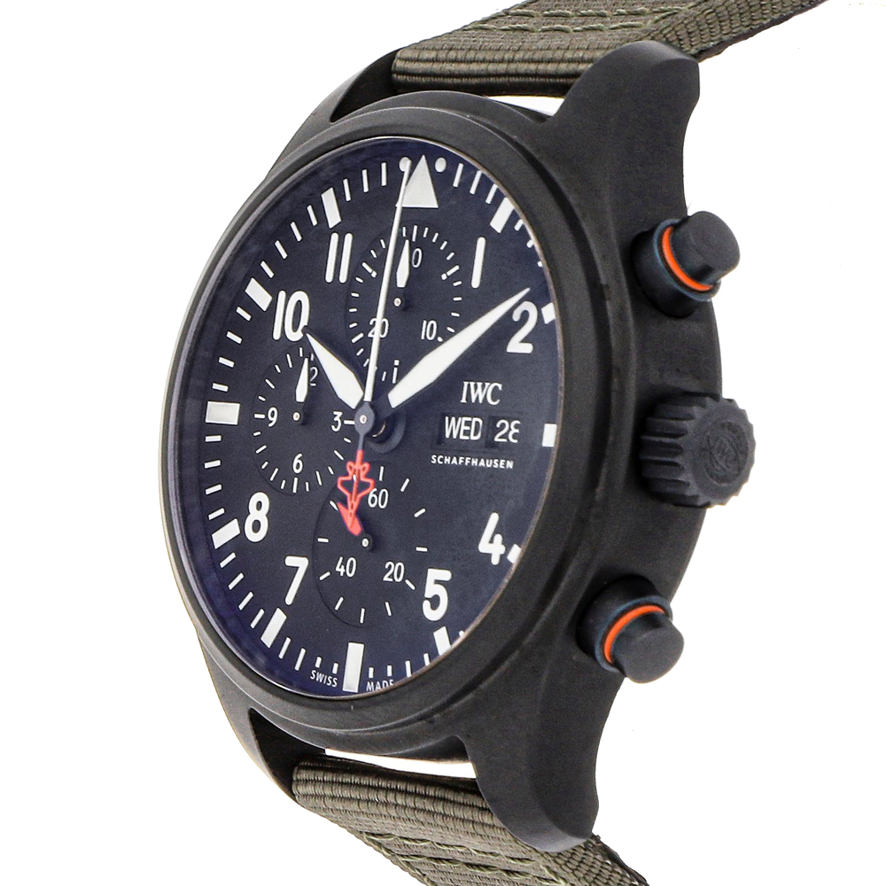 

IWC Black Ceramic Pilot's Watch Chronograph Top Gun "SFTI" Limited Edition IW3891-04 Men's Wristwatch
