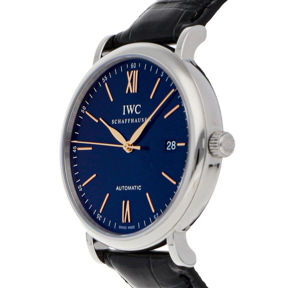 

IWC Blue Stainless Steel Portofino IW3565-23 Men's Wristwatch