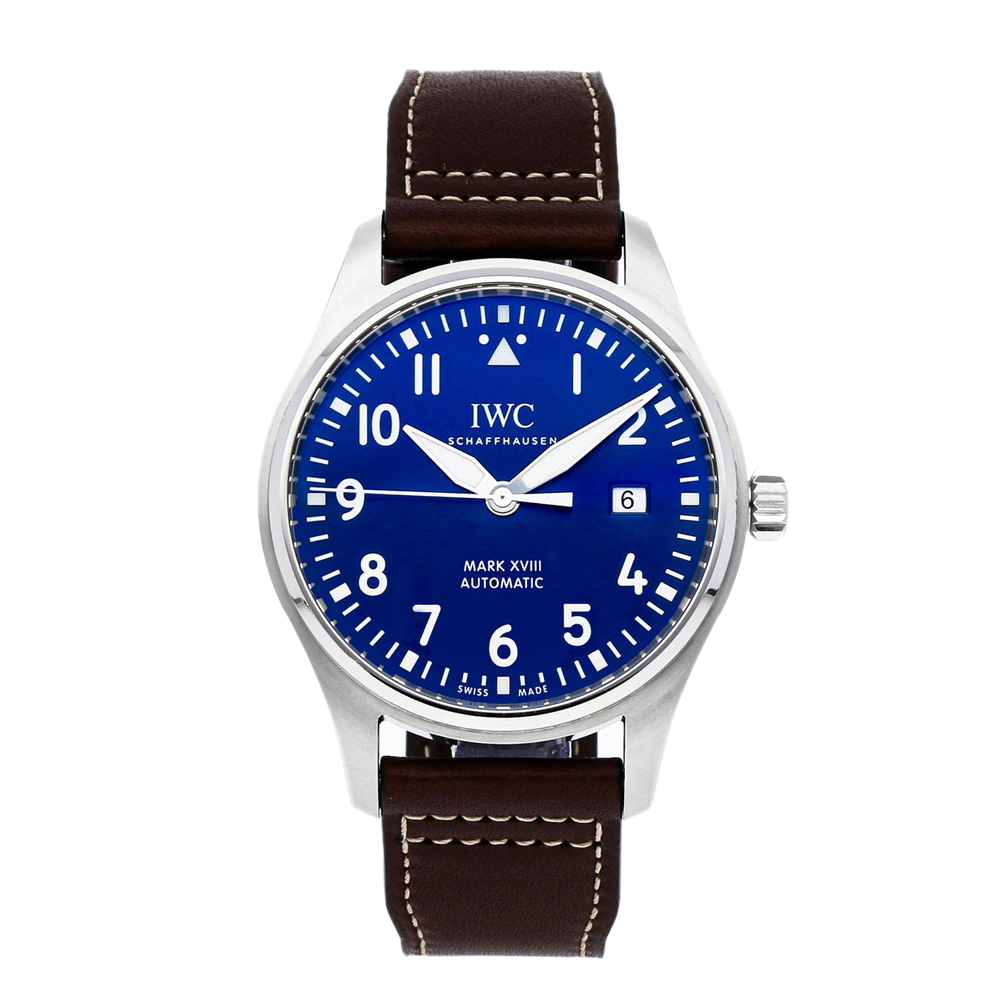 Pre-owned Iwc Schaffhausen Blue Stainless Steel Pilot's Watch Mark ...