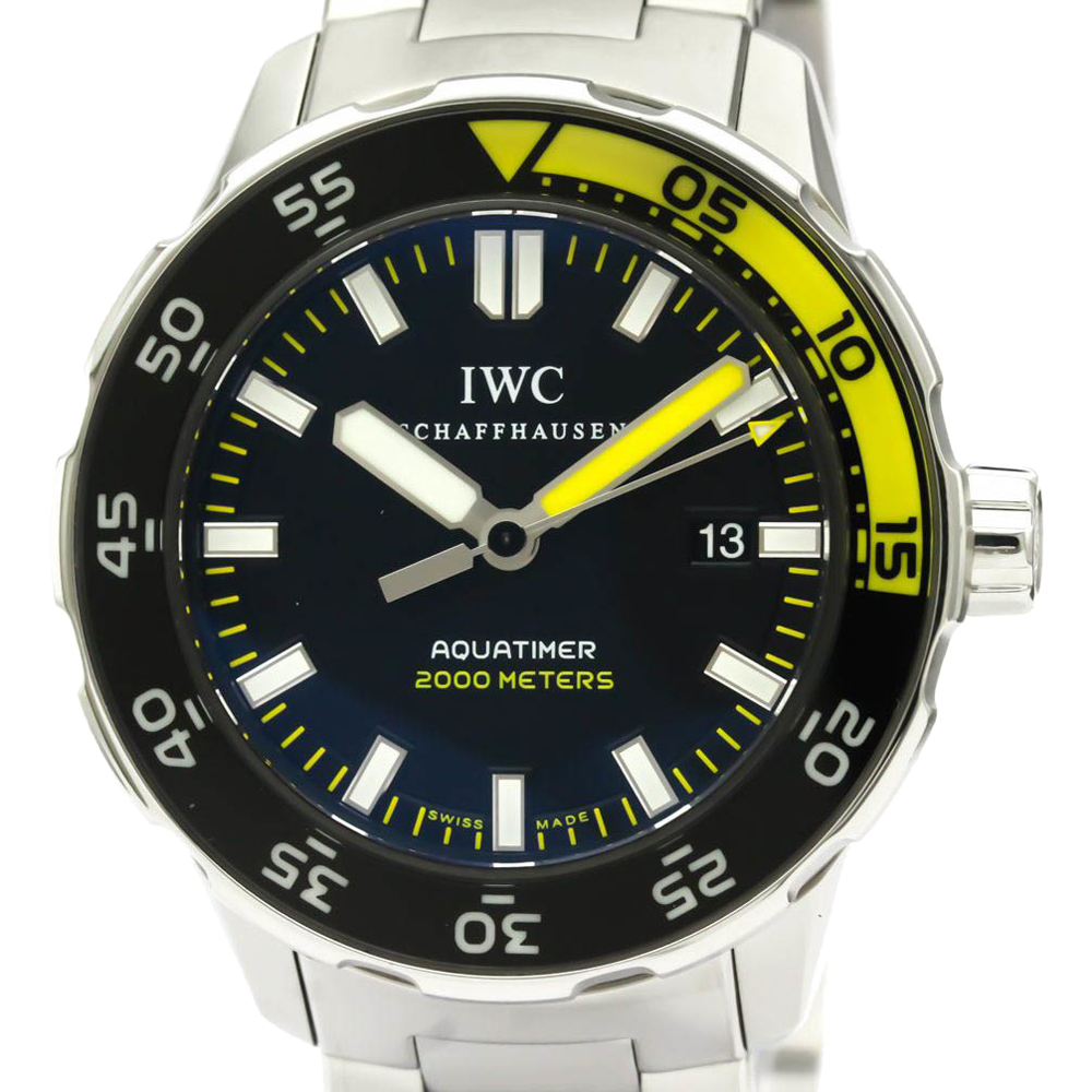 

IWC Black Stainless Steel Aquatimer IW356801 Automatic Men's Wristwatch 46 MM