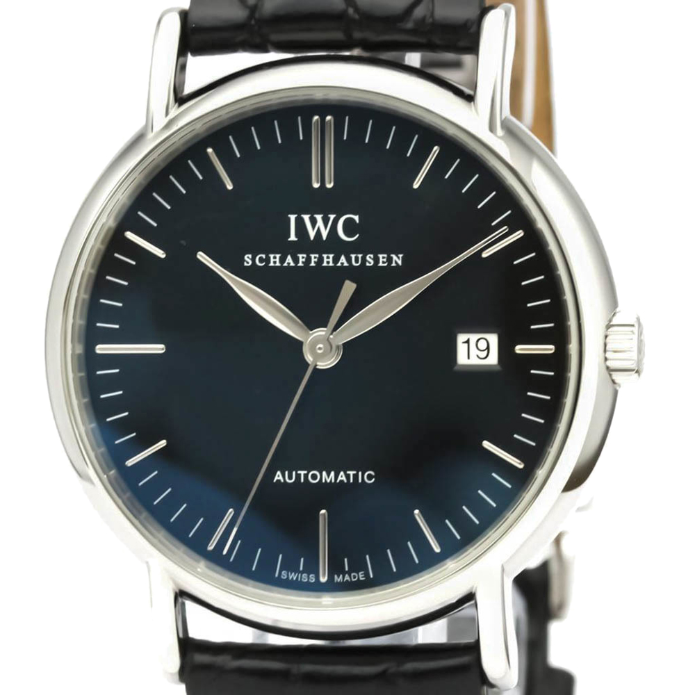 

IWC Black Stainless Steel Portofino IW356305 Automatic Men's Wristwatch 39 MM