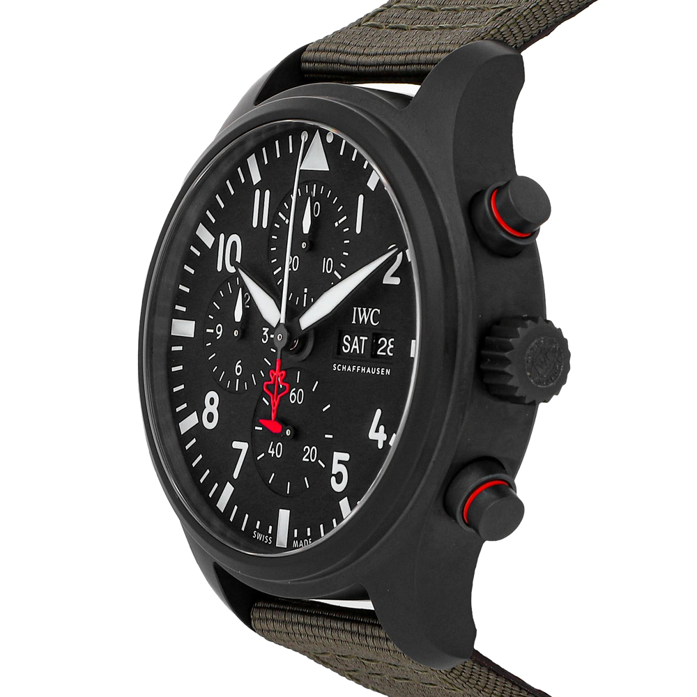 

IWC Black Ceramic Pilot's Watch Chronograph Top Gun "SFTI" Limited Edition IW3891-04 Men's Wristwatch 44 MM