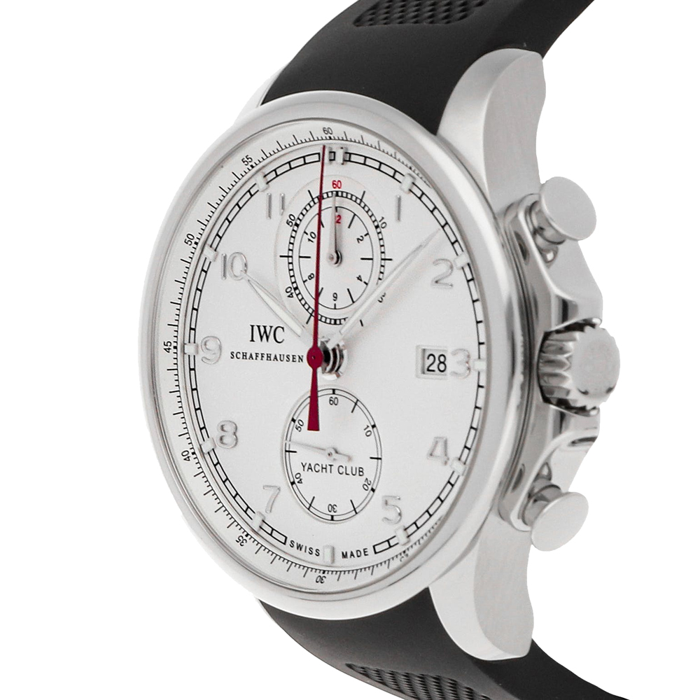 

IWC Silver Stainless Steel Portugieser Yacht Club Chronograph IW3902-11 Men's Wristwatch 45 MM