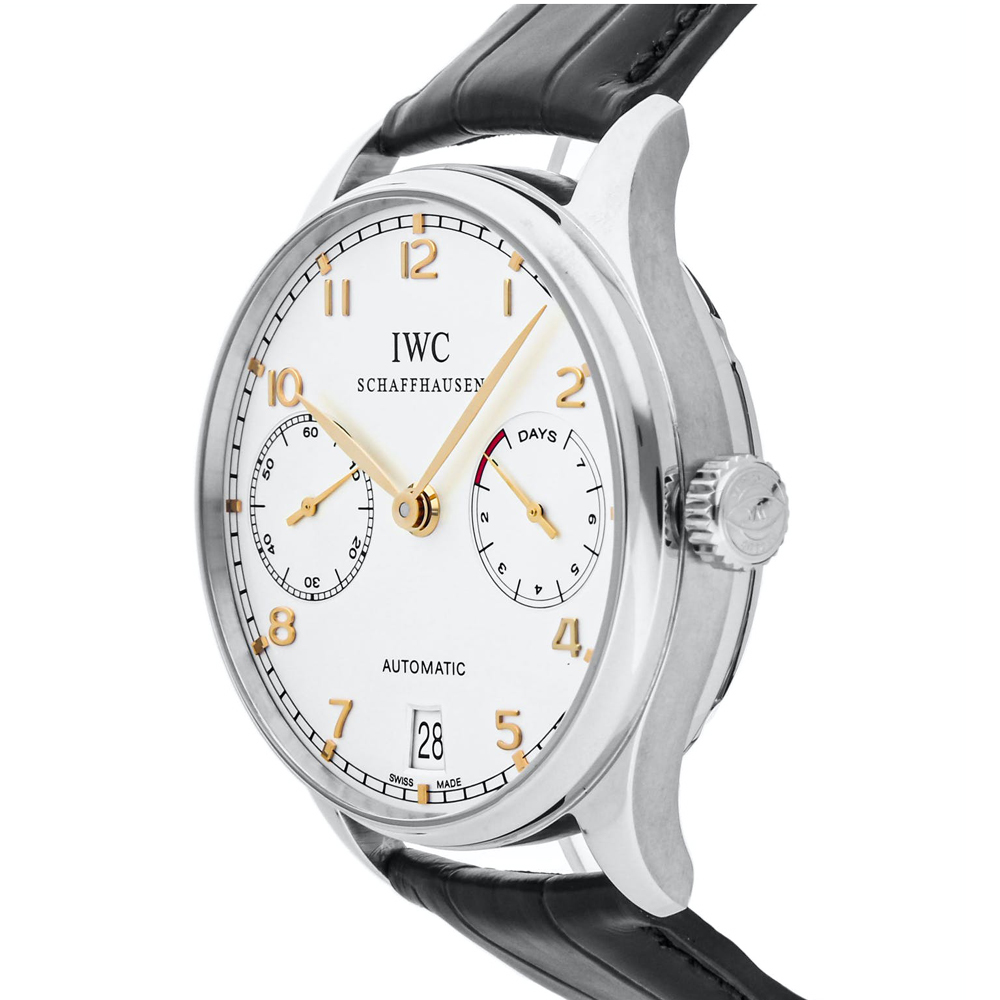 

IWC Silver Stainless Steel Portugieser 7 Day IW5001-14 Men's Wristwatch 42 MM