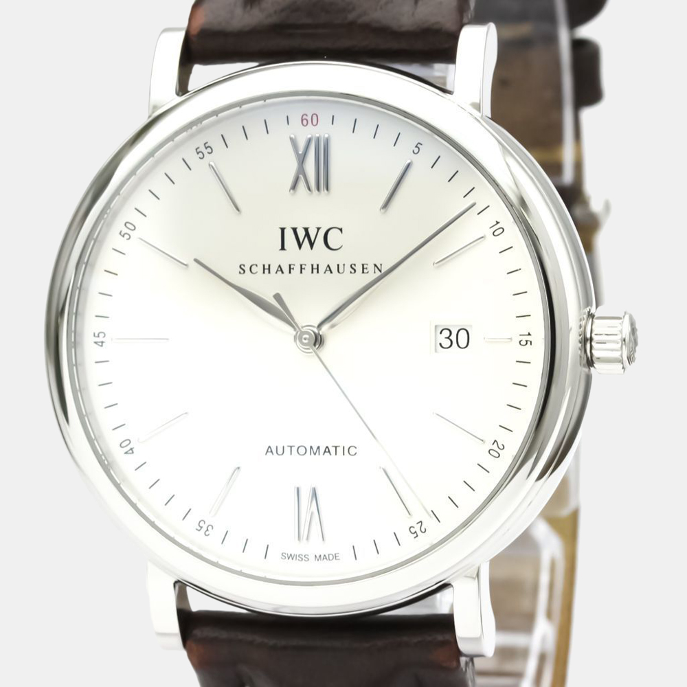 

IWC Silver Stainless Steel Portofino Automatic IW356501 Men's Wristwatch 40 mm