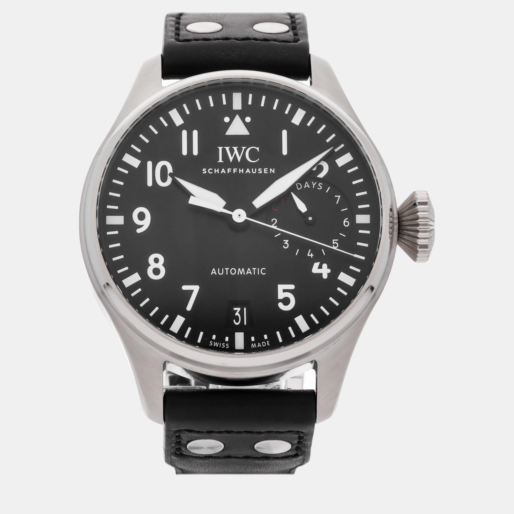 

IWC Black Stainless Steel Big Pilot's IW5010-01 Automatic Men's Wristwatch 46 mm