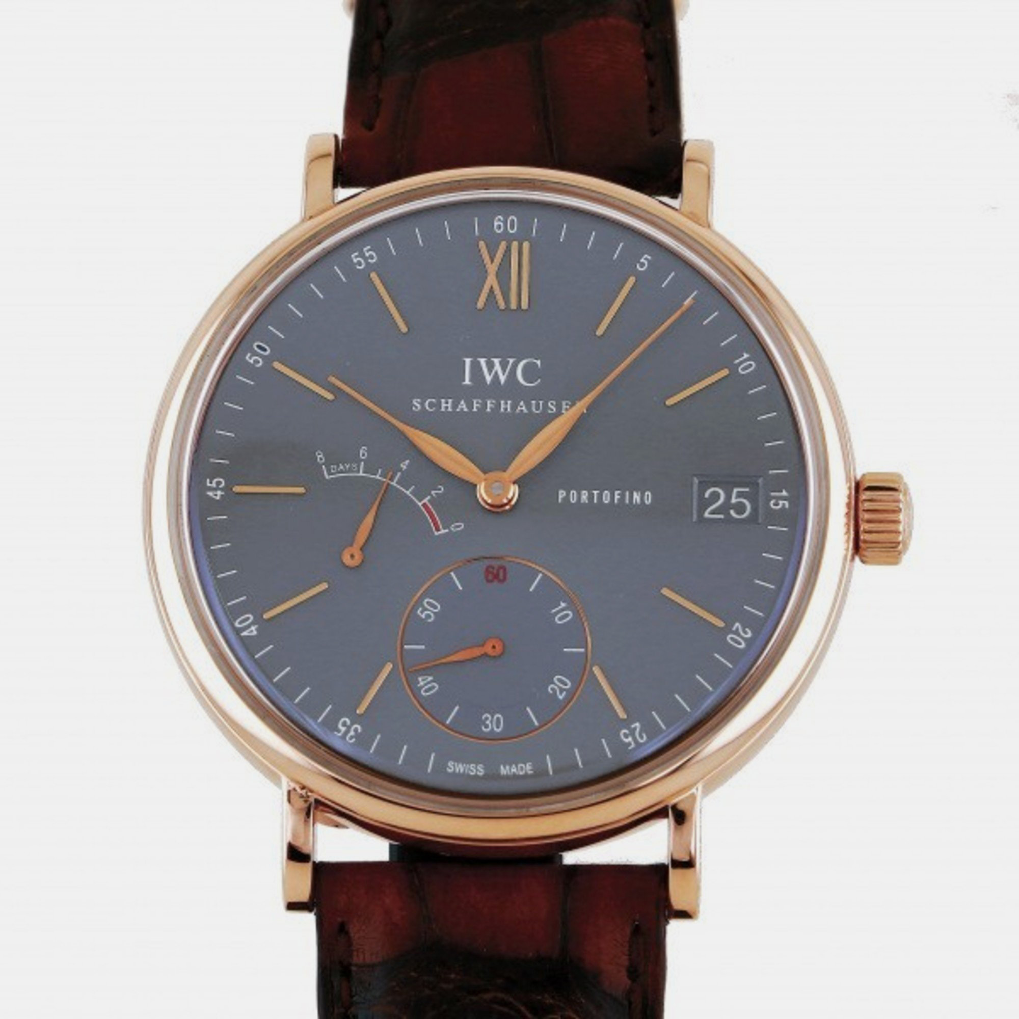 

IWC Gray 18K Rose Gold Portofino IW510104 Men's Wristwatch, Grey