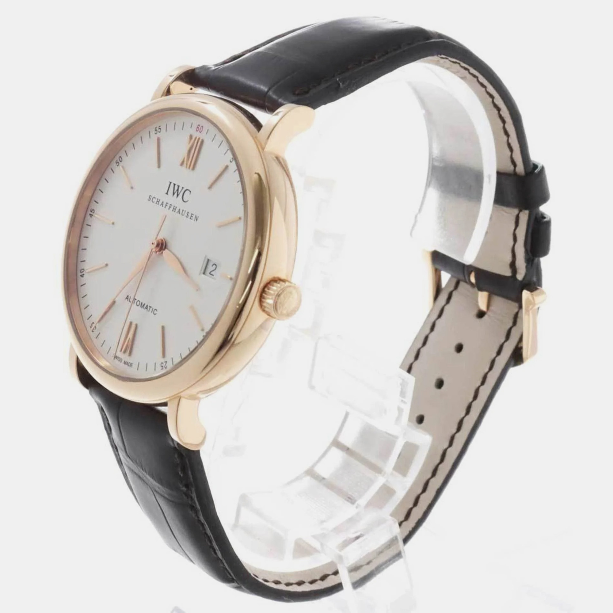 

IWC Silver 18K Rose Gold Portofino IW356504 Men's Wristwatch
