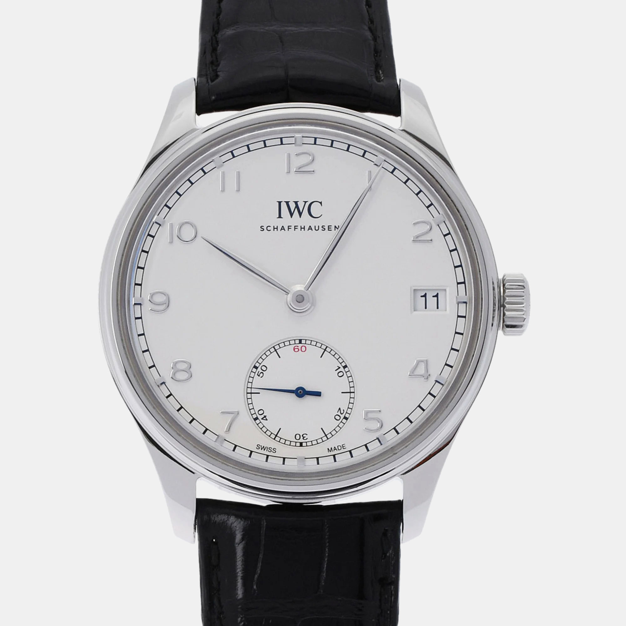 

IWC Silver Stainless Steel Portugieser IW510203 Men's Wristwatch