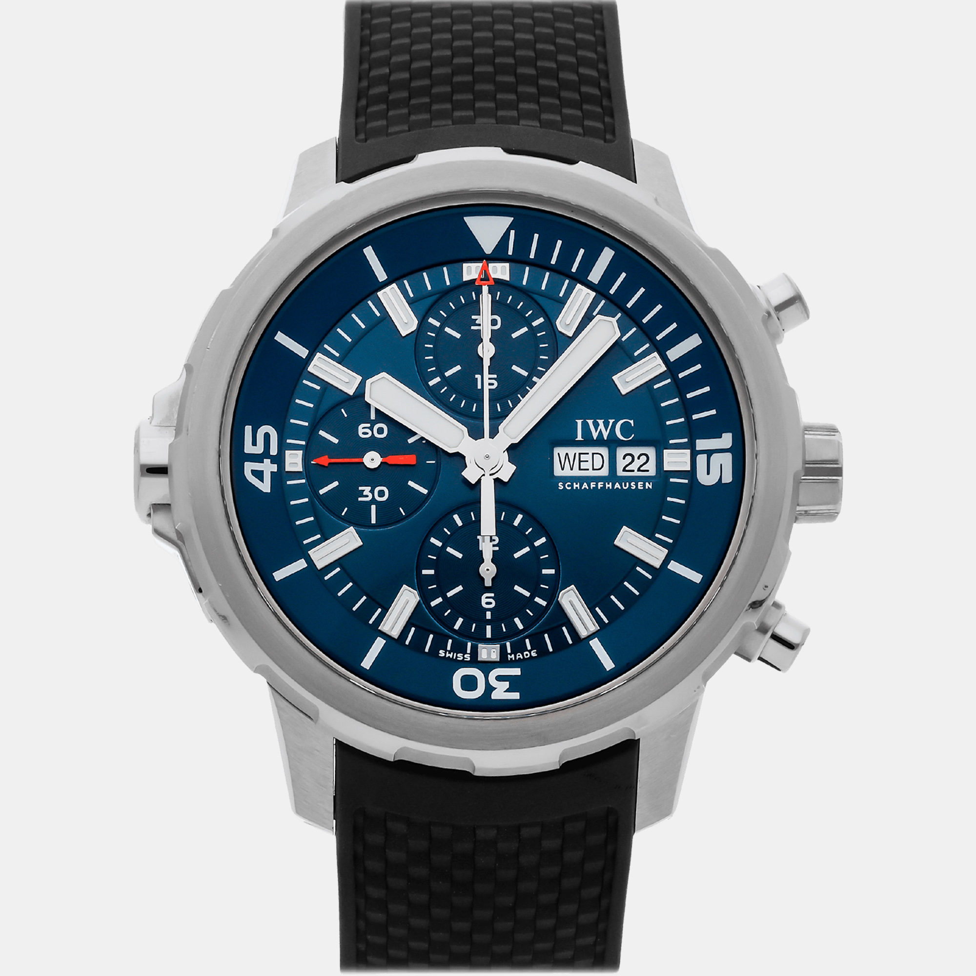

IWC Blue Stainless Steel Aquatimer Automatic Men's Wristwatch 44 mm