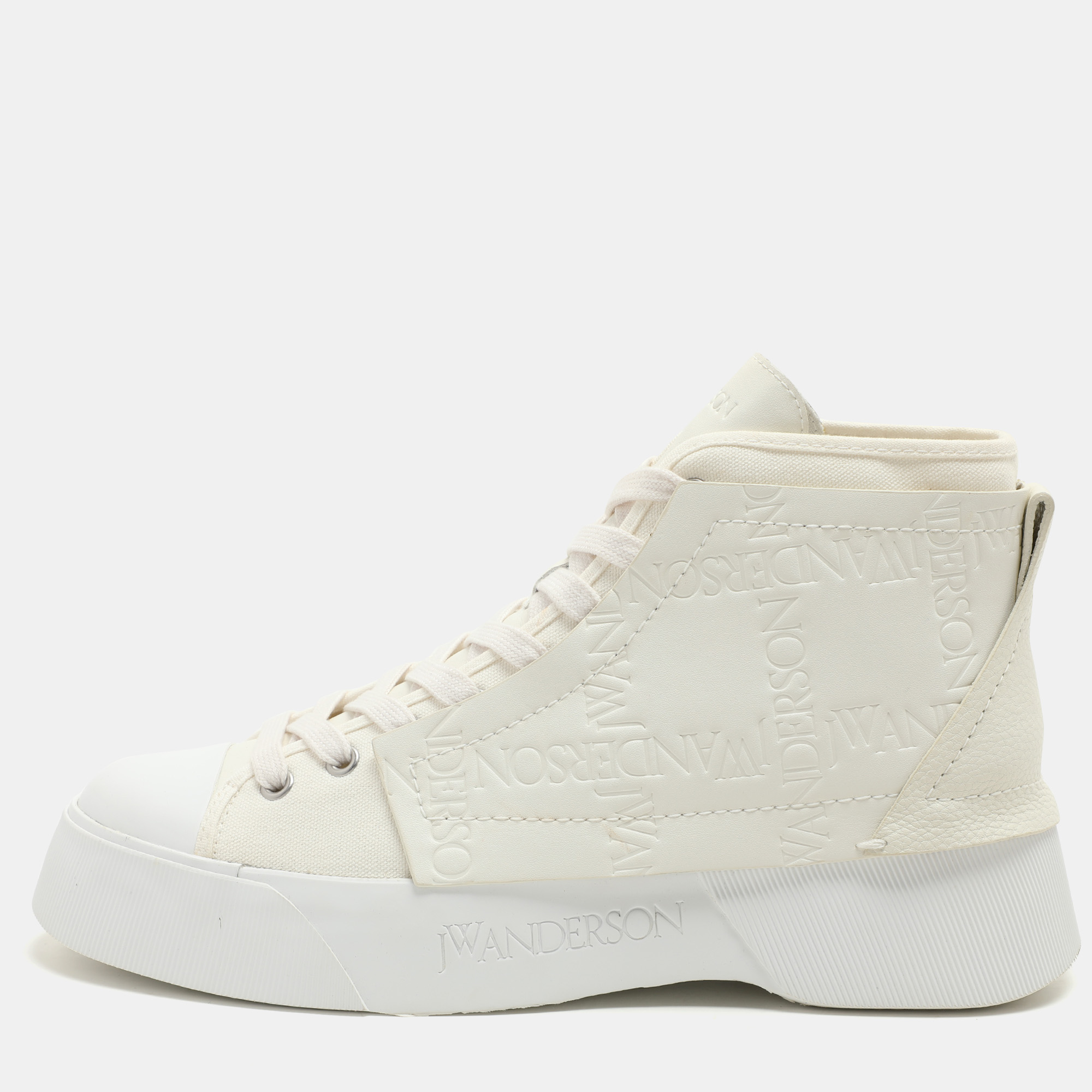 

J.W.Anderson White Canvas Leather High Top Sneakers