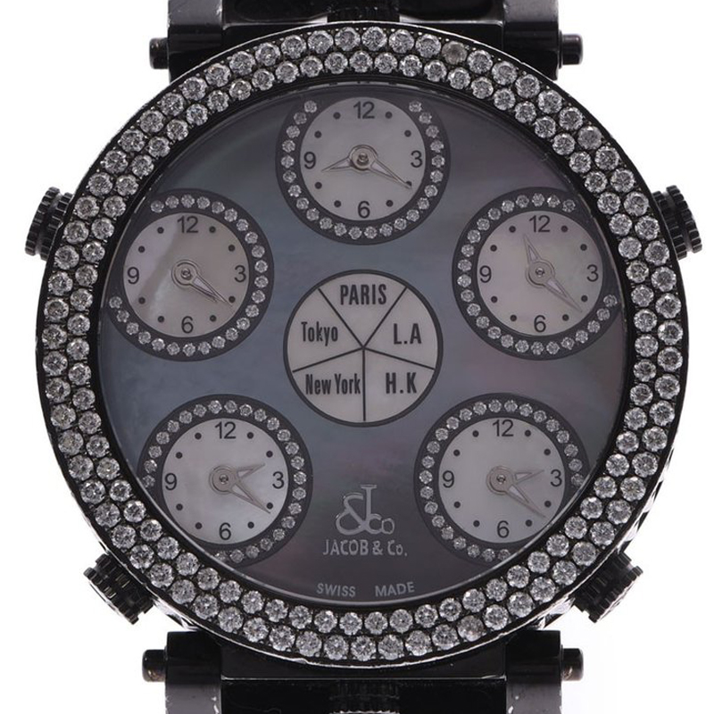 

Jacob & Co. Black Stainless Steel Diamond PVC and Rubber JC-LG1BKD Men's Wristwatch