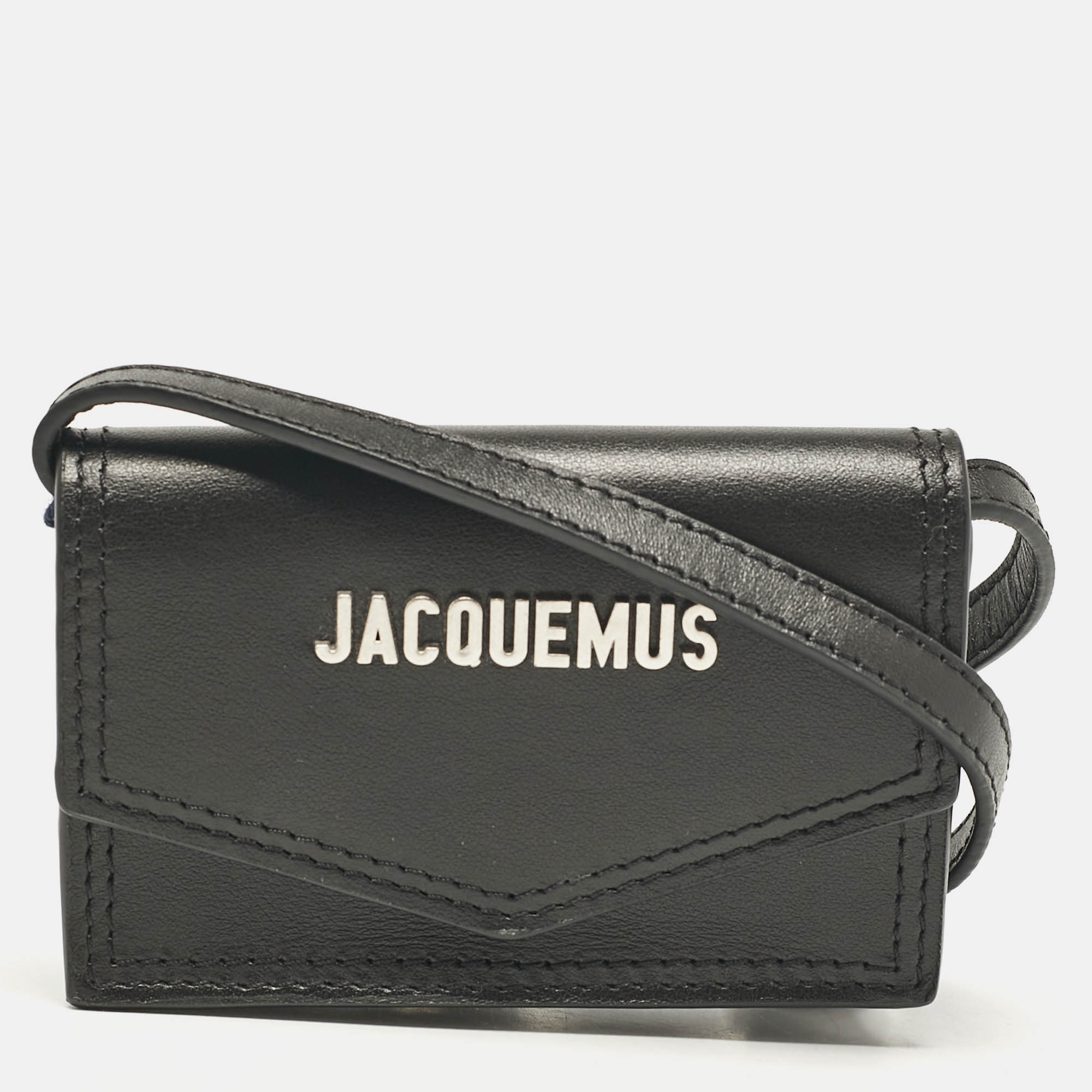 

Jacquemus Black Leather Le Porte Azur Wallet Crossbody Bag