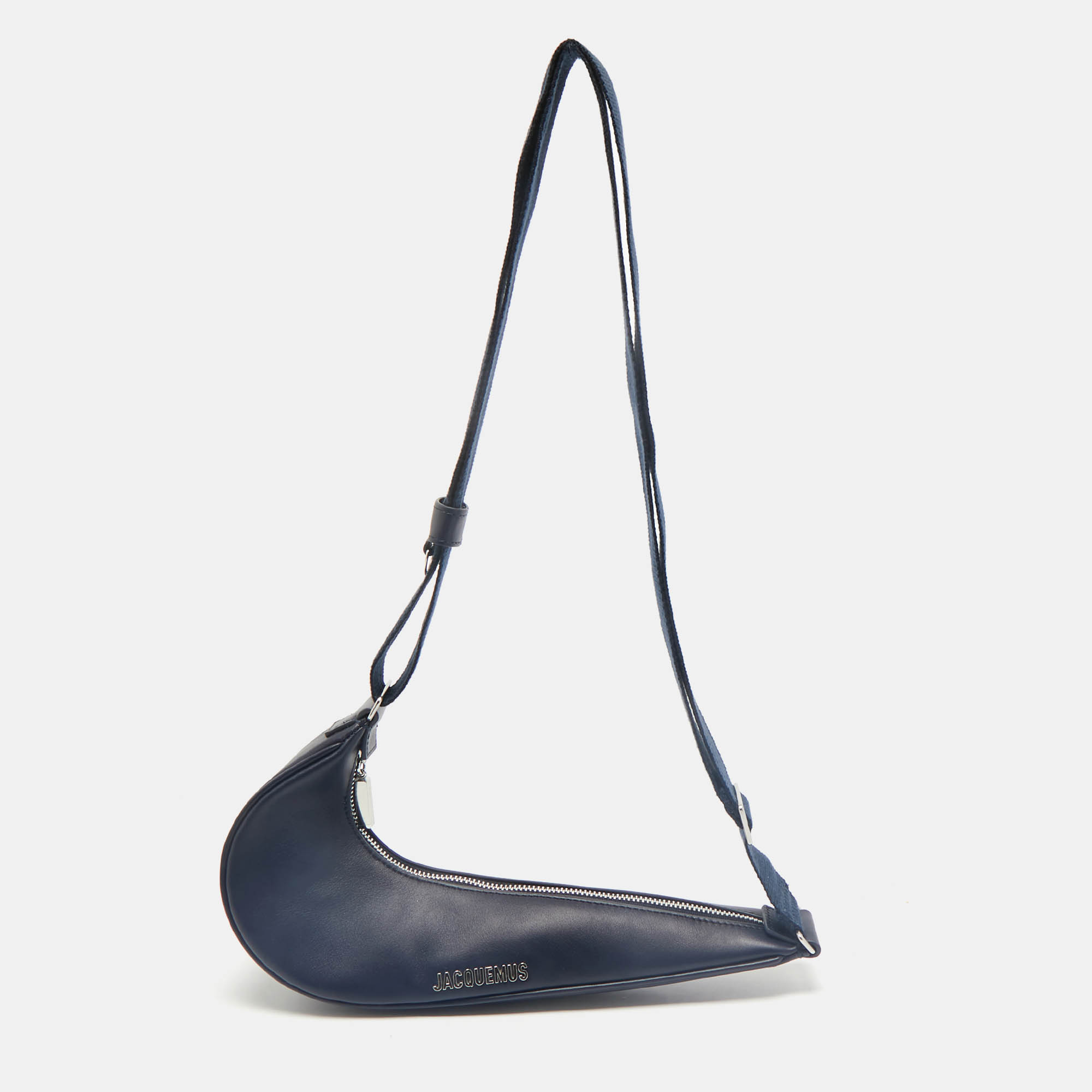 

Jacquemus X Nike Navy Blue Leather The Swoosh Bag