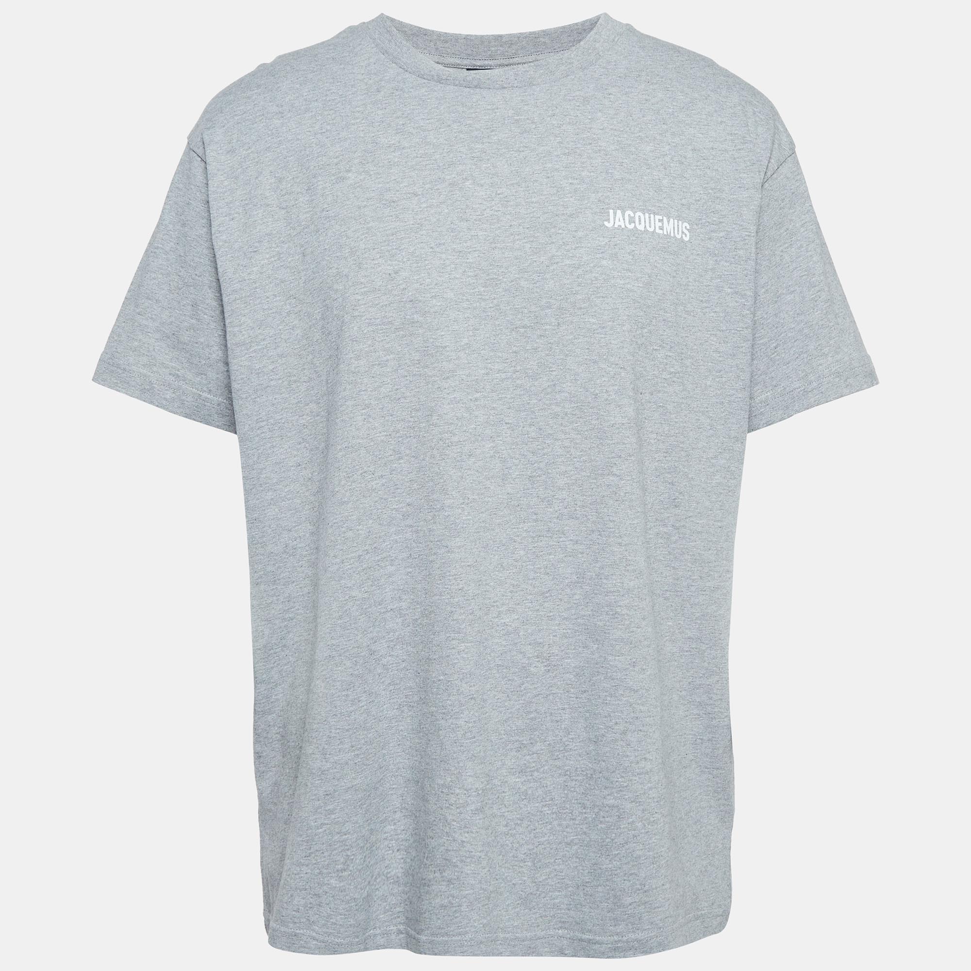 Pre-owned Jacquemus Grey Cotton Knit Crew Neck T-shirt Xl