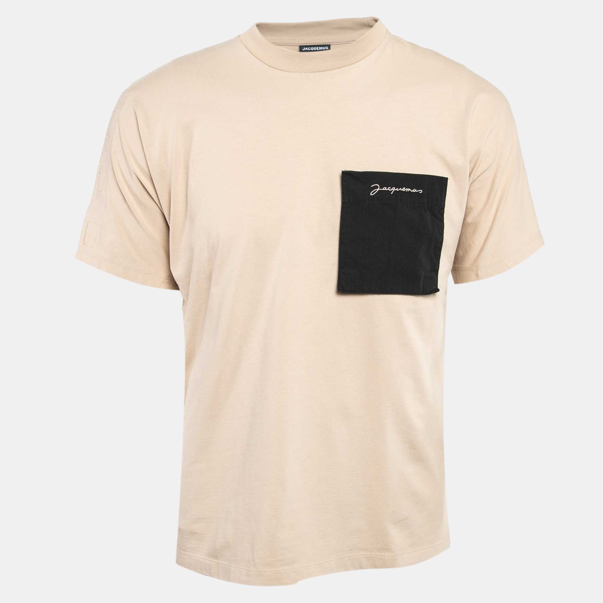 

Jacquemus Beige Jersey Velcro Detail Le Yerù T-Shirt S