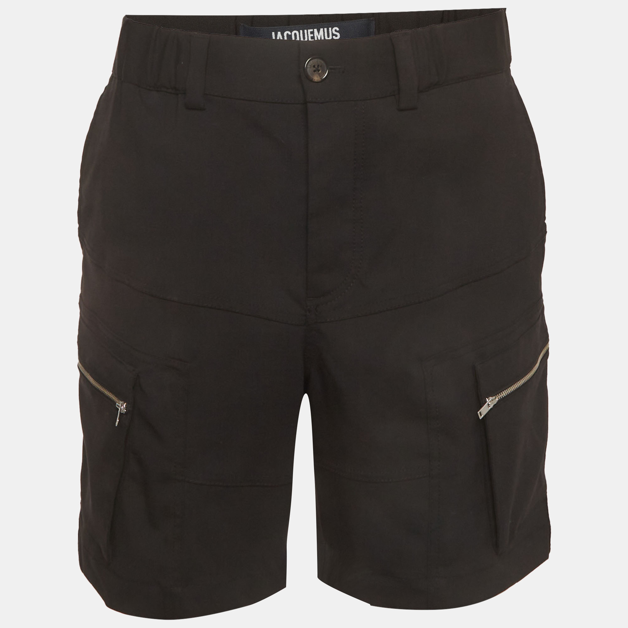 

Jacquemus Black Wool Blend Button Up Shorts M