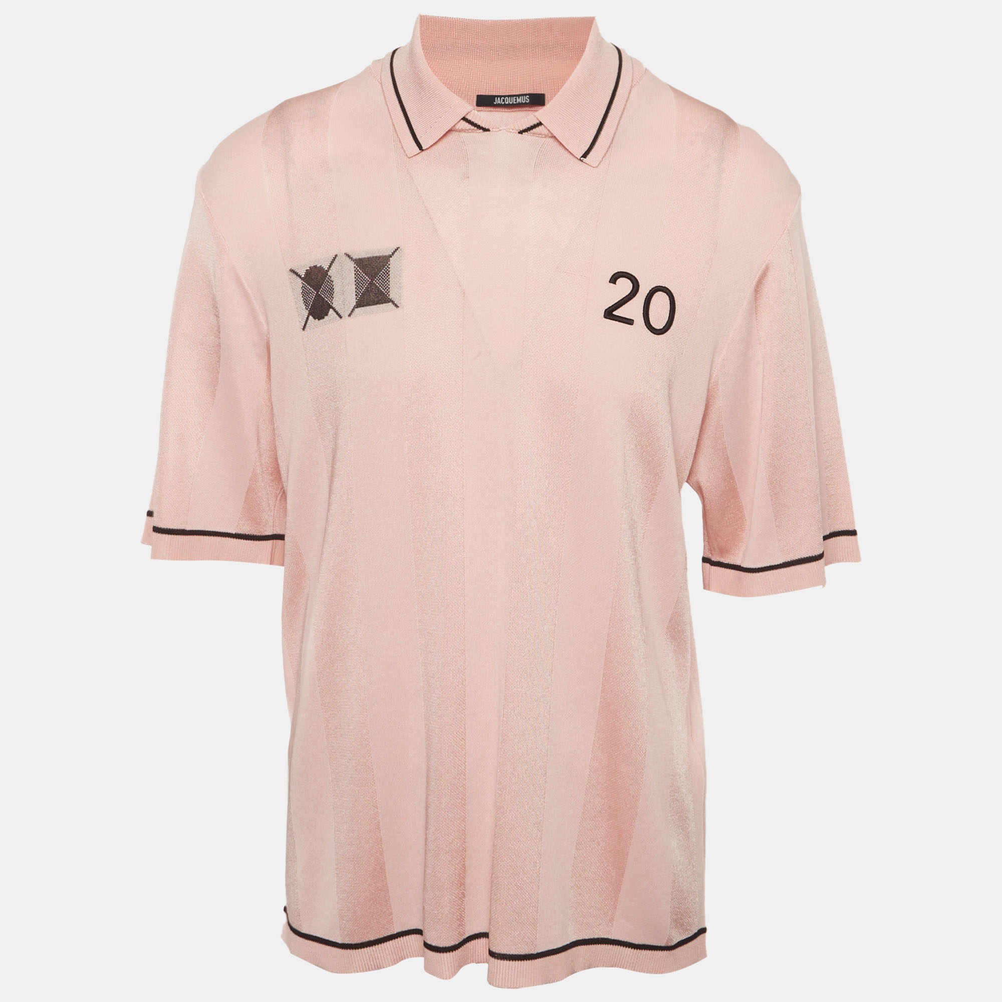 

Jacquemus Pink Jersey Knit Collar T-Shirt L
