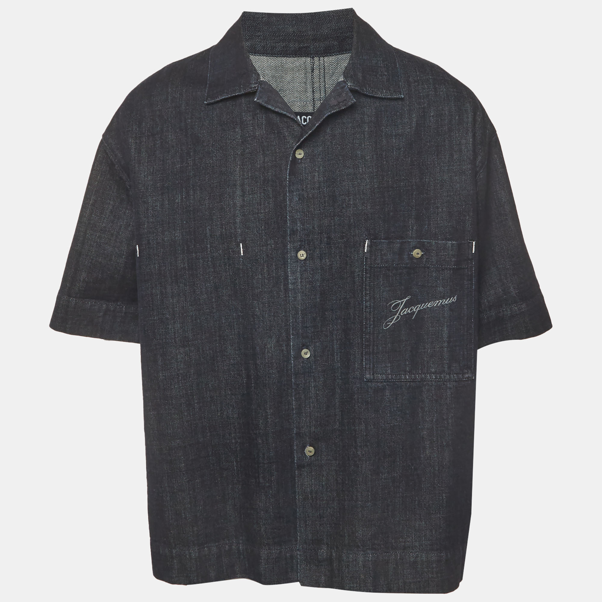 

Jacquemus Blue Denim Short Sleeve Shirt L