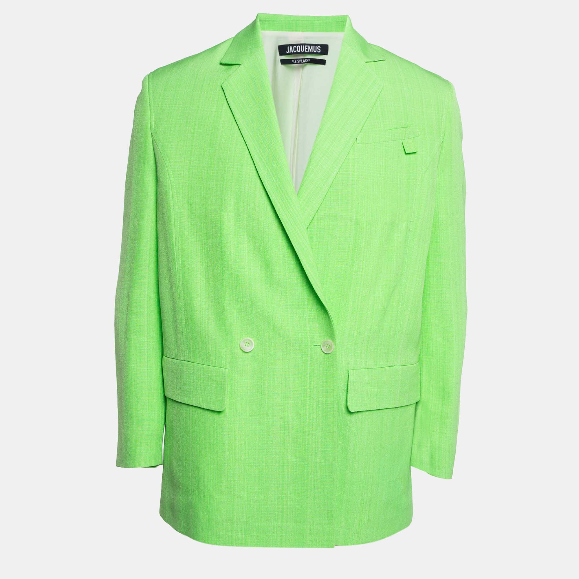 

Jacquemus Neon Green Silk Blend La Veste Blazer