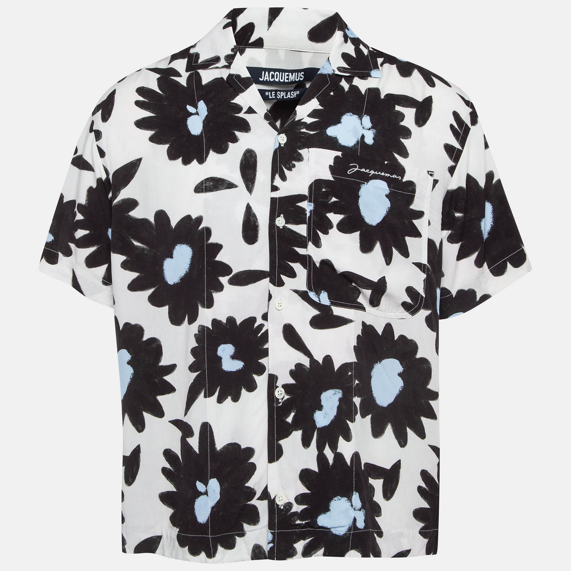 

Jacquemus White/Black Melo Floral Print Crepe Short Sleeve Shirt