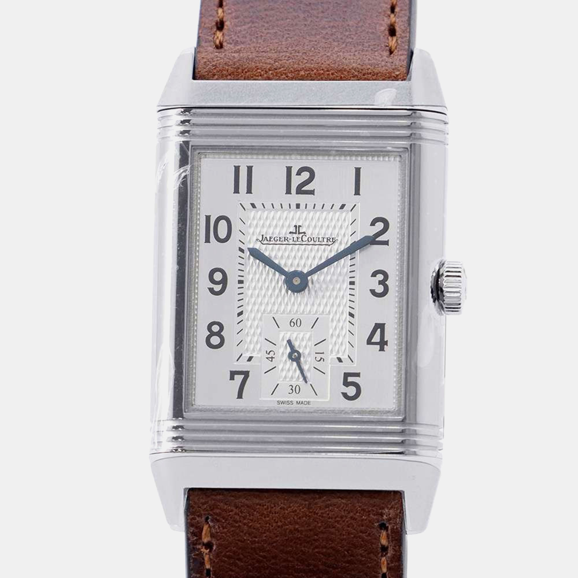 

Jaeger LeCoultre Silver Stainless Steel Reverso Q2458422 Manual Winding Men's Wristwatch 43 mm