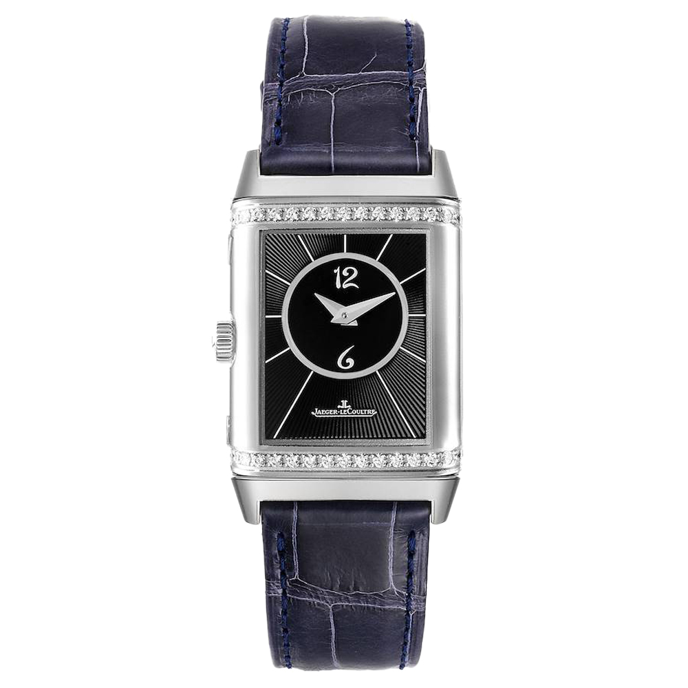 

Jaeger LeCoultre Silver Diamonds Stainless Steel Reverso Classic Medium Duetto Q2588422 Men's Wristwatch