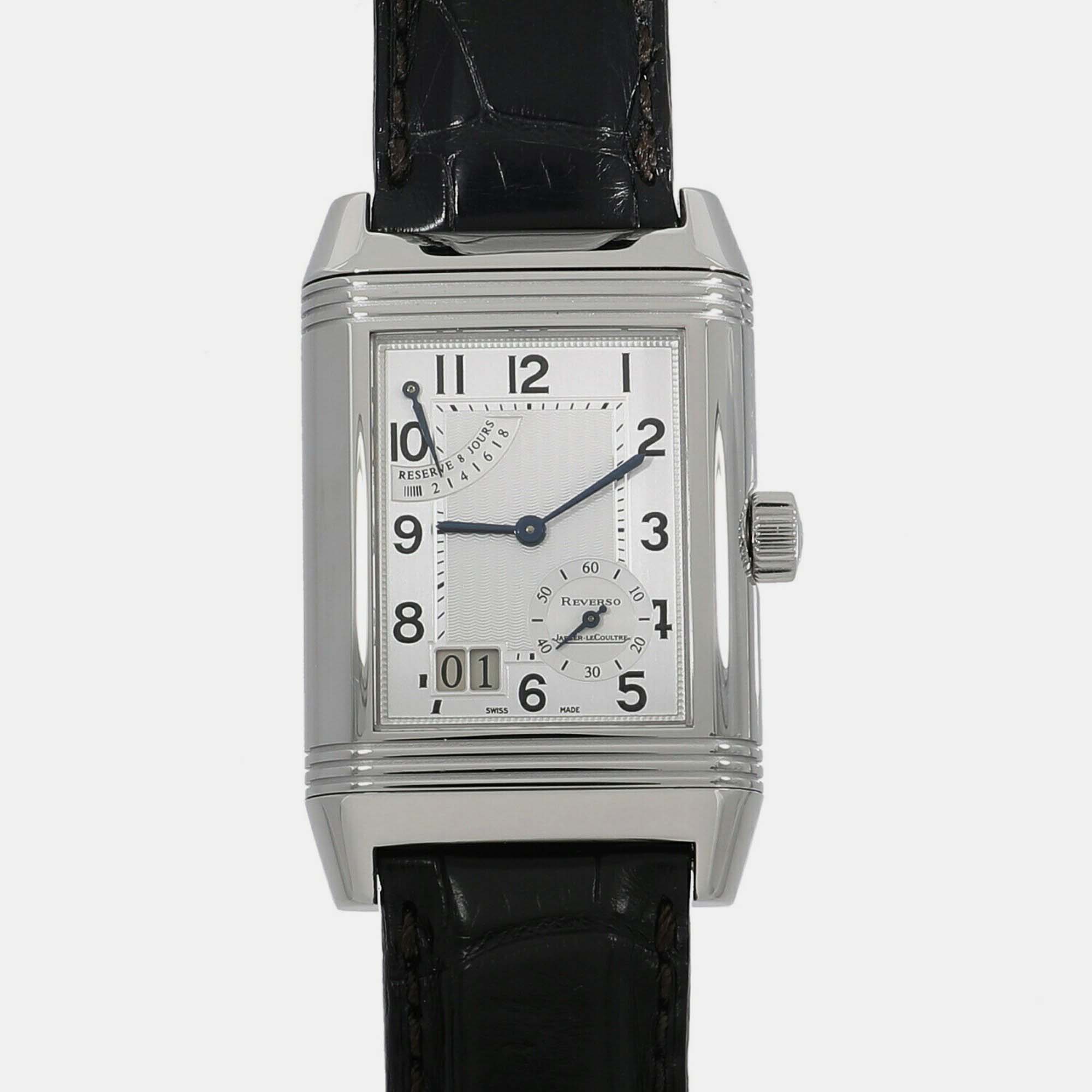 

Jaeger LeCoultre Silver Stainless Steel Grande Reverso Q3008420 Manual Winding Men's Wristwatch 29 mm