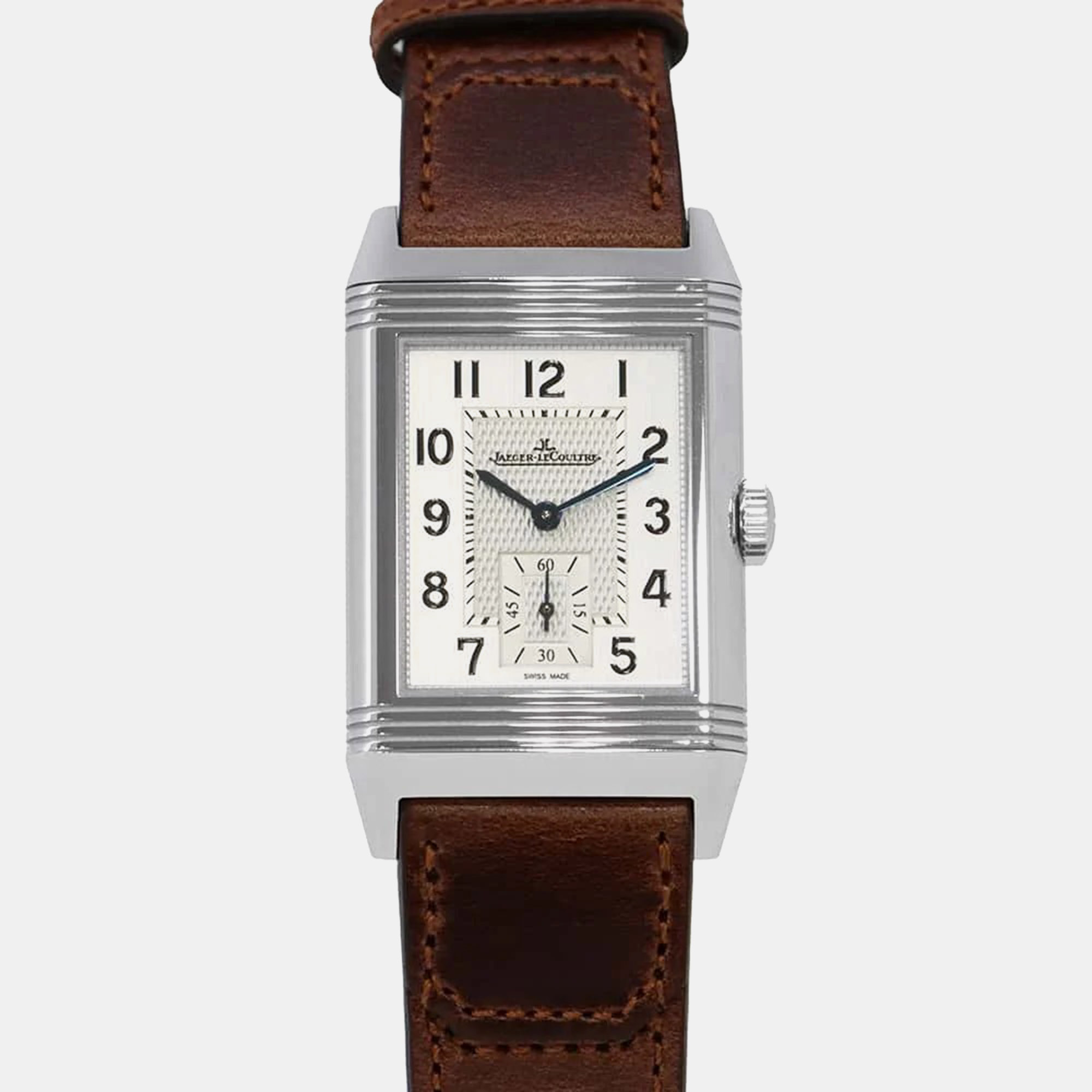 

Jaeger LeCoultre Silver Stainless Steel Reverso Q3858522 Manual Winding Men's Wristwatch 27 mm