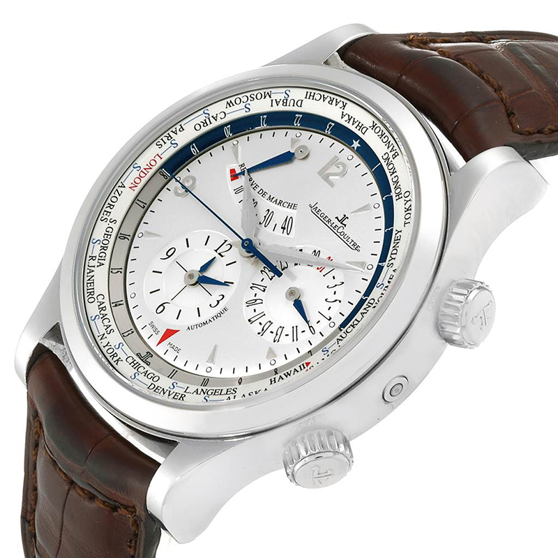 

Jaeger Lecoultre Silver Stainless Steel Master World Geographic Q1528420 Men's Wristwatch