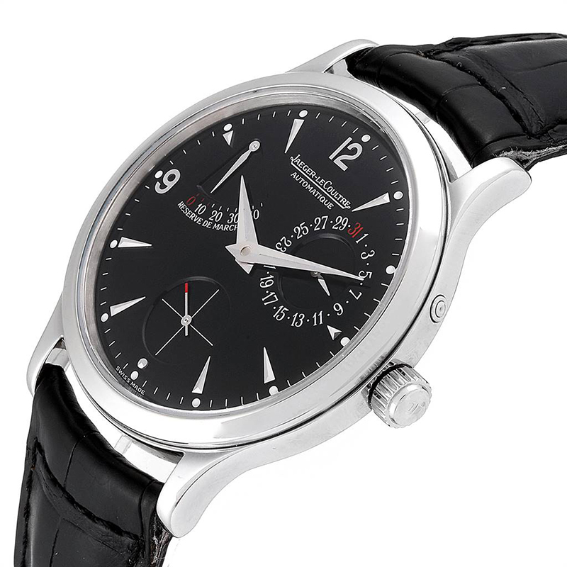 

Jaeger Lecoultre Black Stainless Steel Reserve De Marche