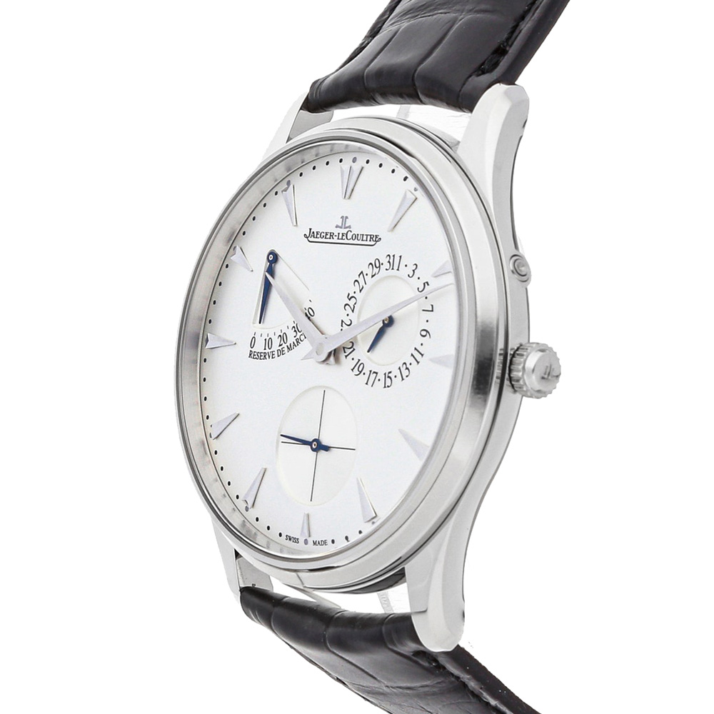 

Jaeger LeCoultre Silver Stainless Steel Master Ultra Thin Reserve de Marche Q1378420 Men's Wristwatch