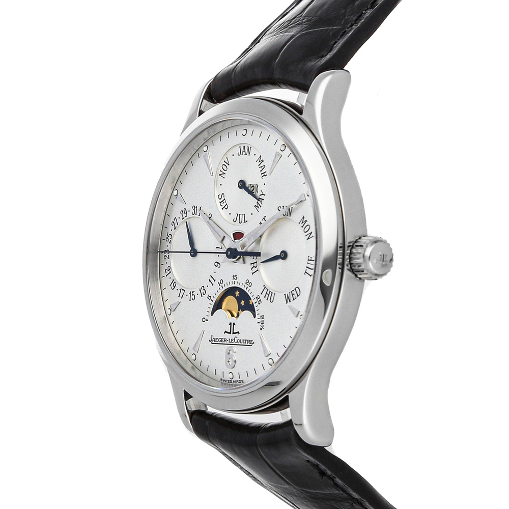 

Jaeger LeCoultre Silver Stainless Steel Master Perpetual Calendar Q149842A Men's Wristwatch