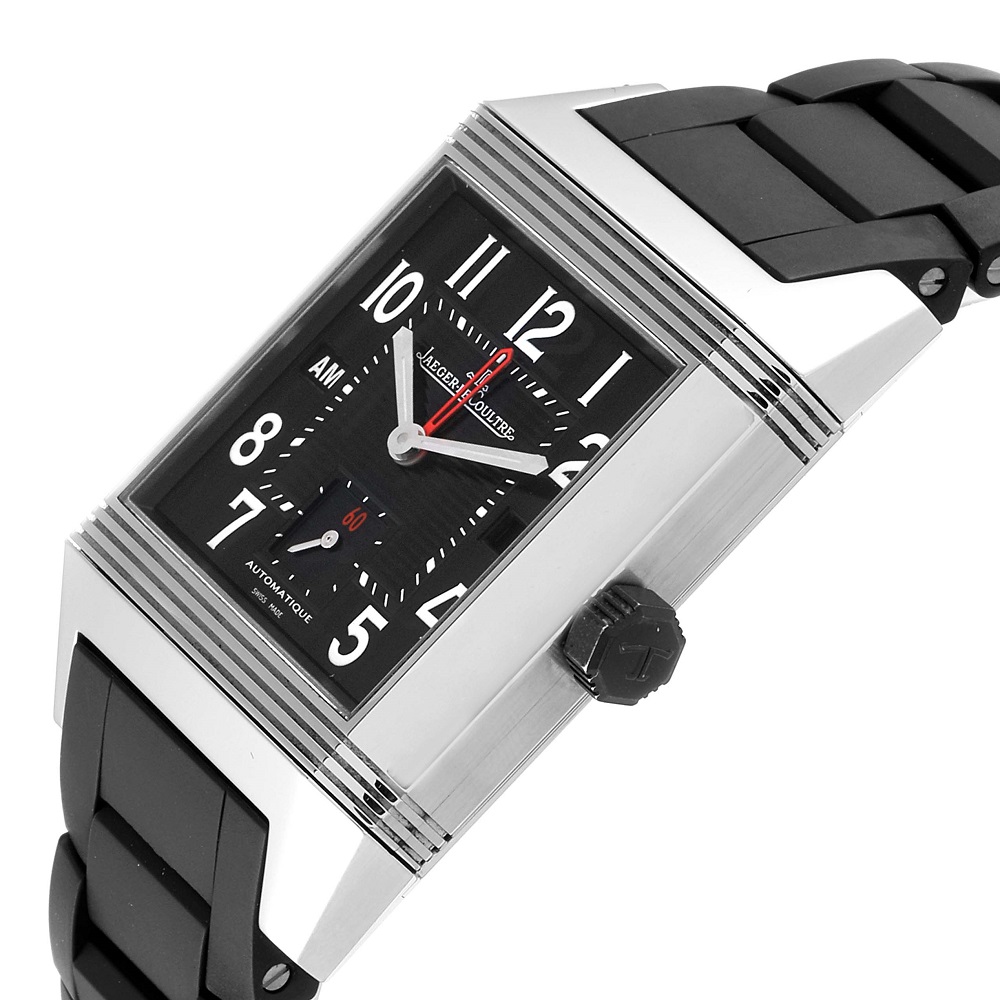 

Jaeger LeCoultre Black Stainless Steel Reverso Squadra Hometime