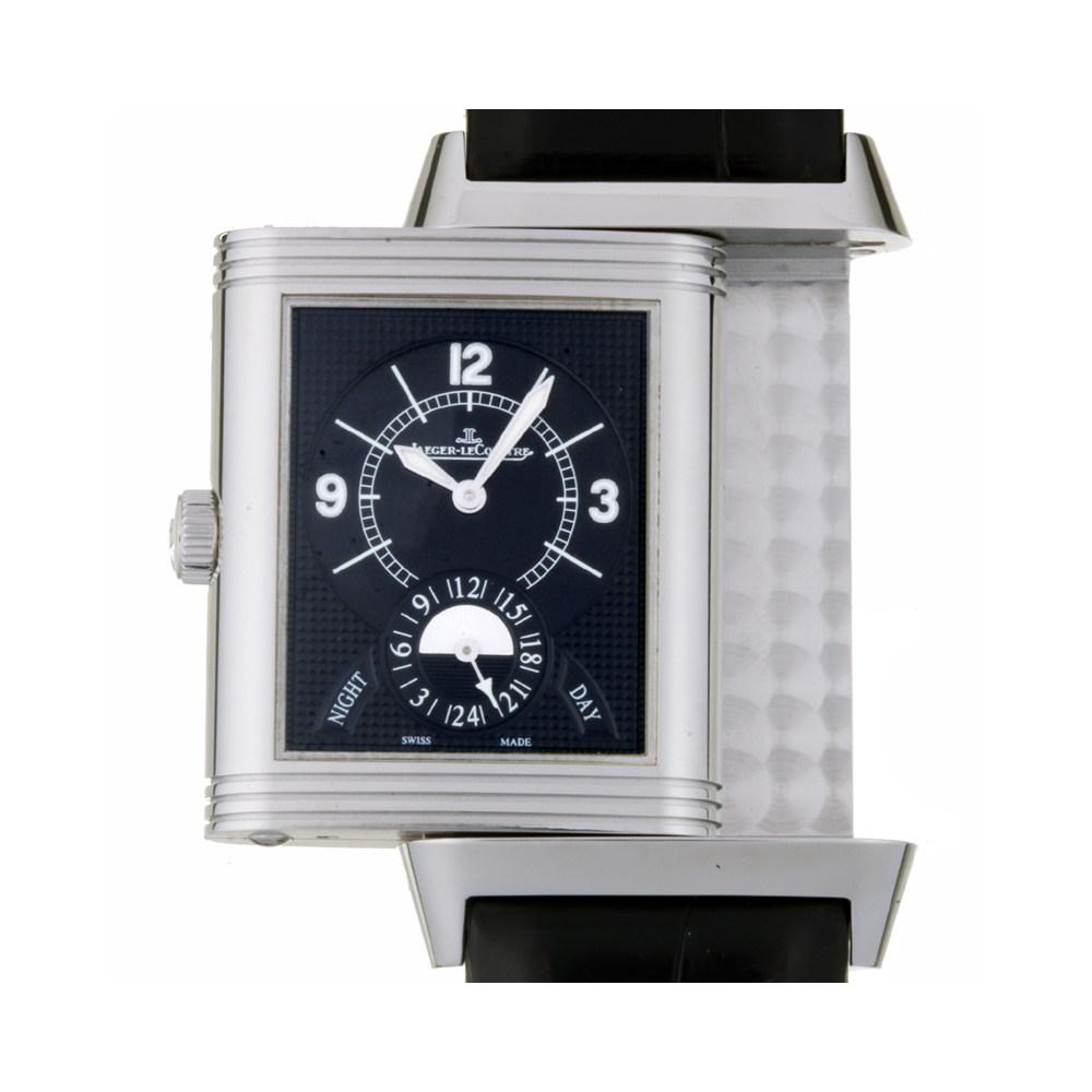 

Jaeger Lecoultre Silver Stainless Steel Grand Reverso Duo Night & Day Q3748421, Black