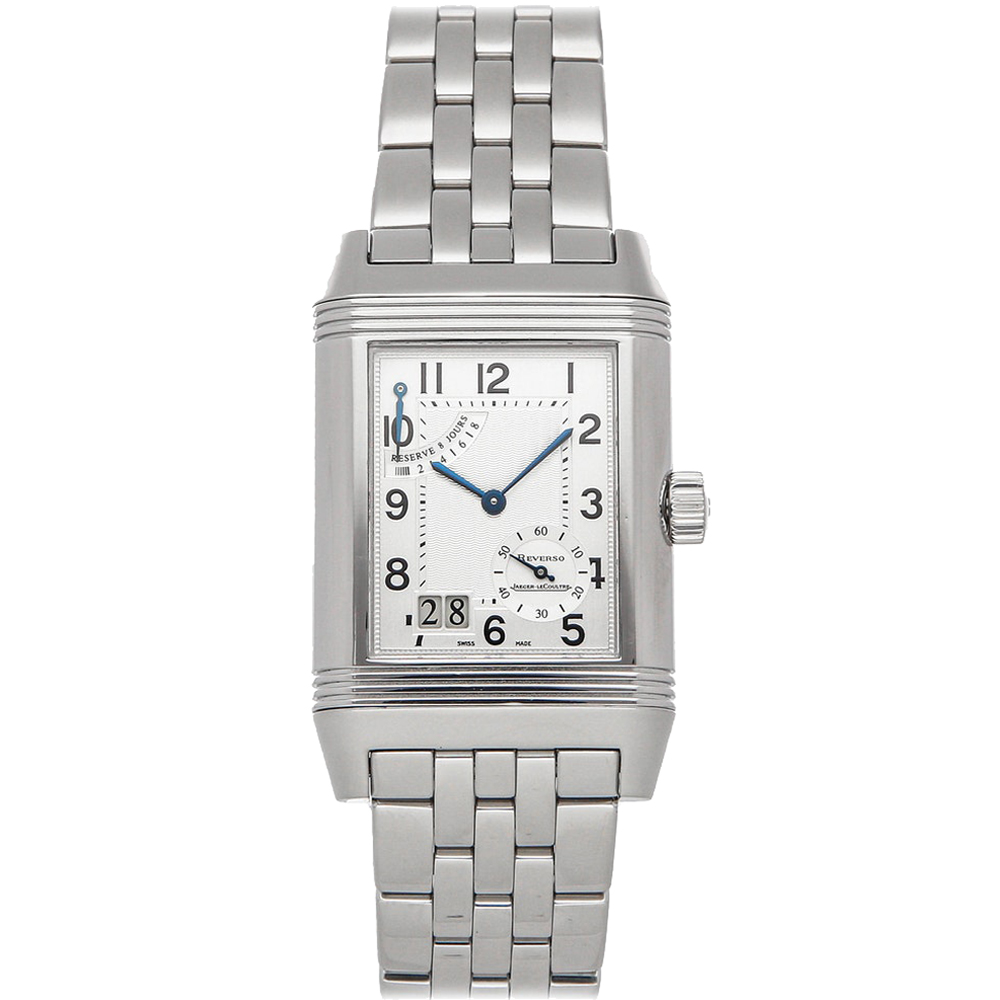 

Jaeger-LeCoultre Silver Stainless Steel Reverso Grande Date Q3008120 Men's Wristwatch