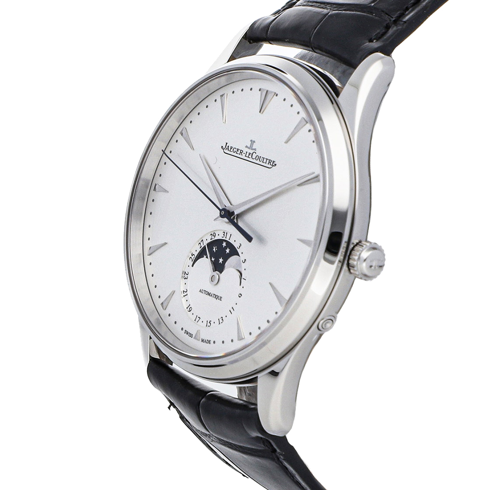 

Jaeger LeCoultre Silver Stainless Steel Master Ultra Thin Moon Q1368420 Men's Wristwatch