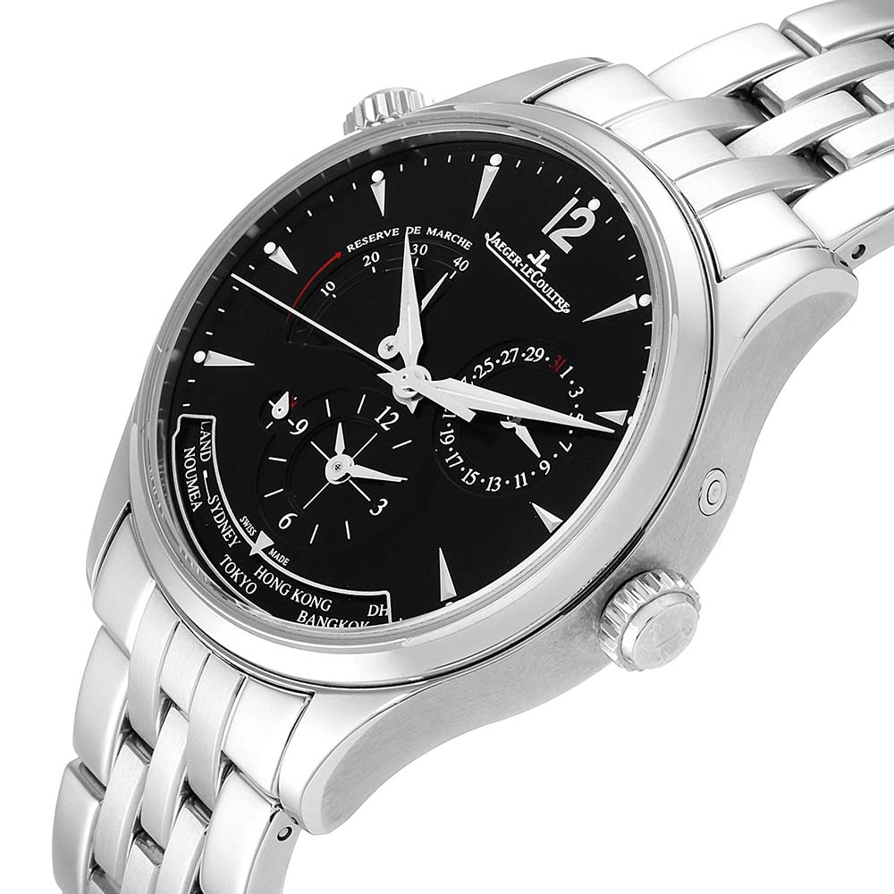 

Jaeger Lecoultre Black Stainless Steel Master Geographic