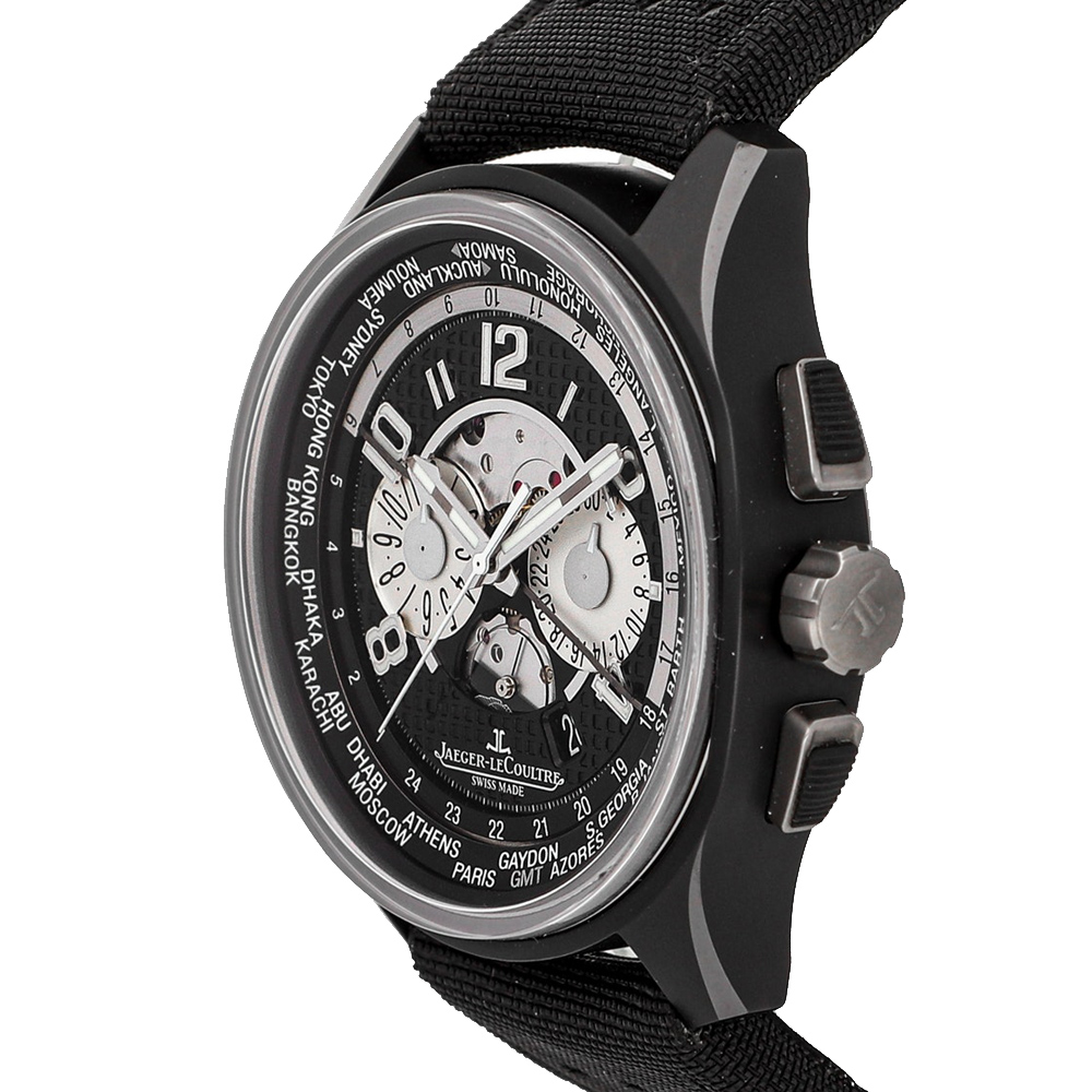 

Jaeger LeCoultre Black Ceramic And Titanium Amvox5 World Chronograph Limited Edition Q193J471 Men's Wristwatch 44 MM