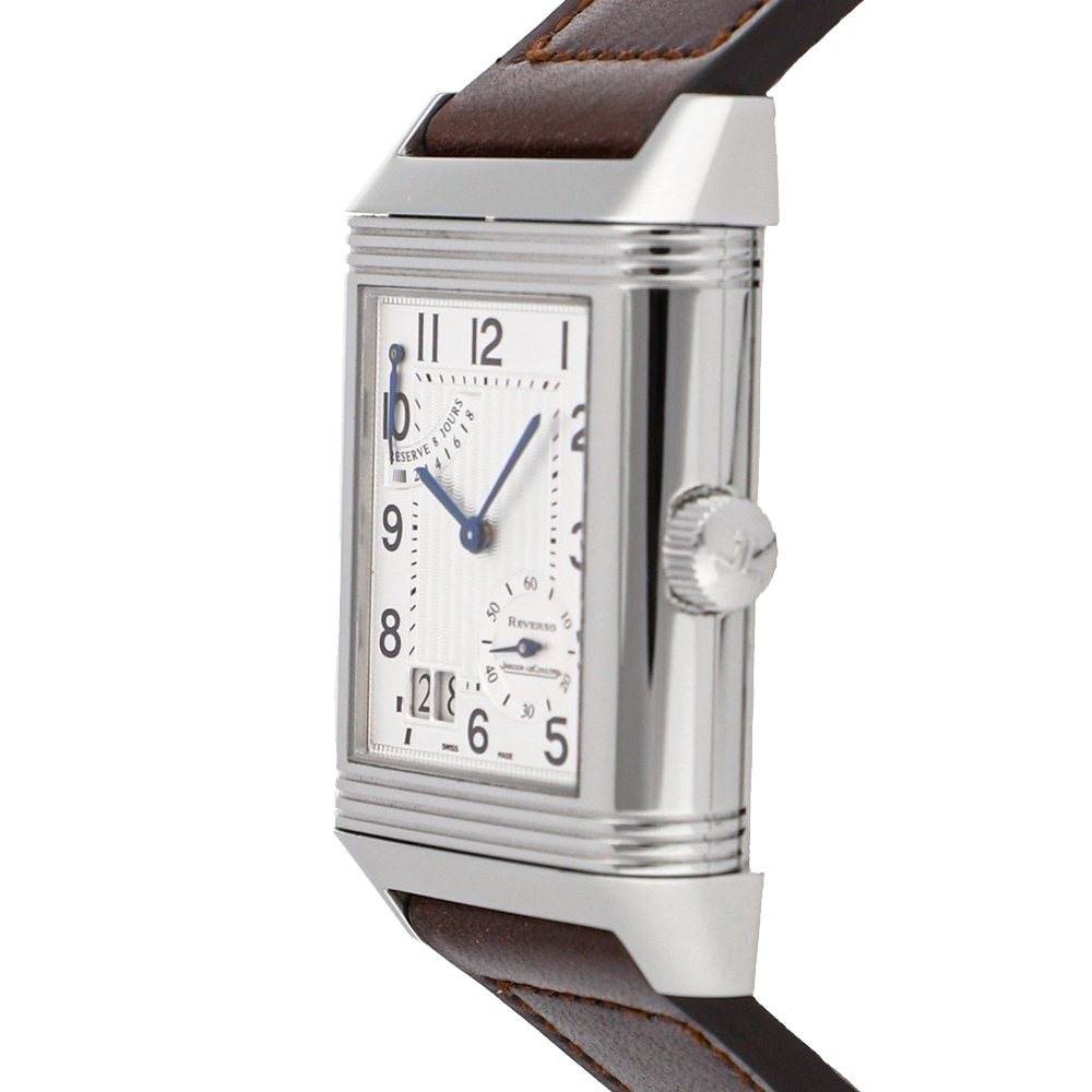 

Jaeger LeCoultre Silver Stainless Steel Reverso Grande Date Q3008420 Men's Wristwatch